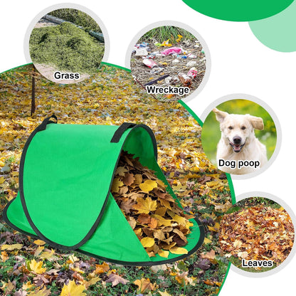 2025 New 60 Gallon Pop-Up Foldable Leaf Collector,Portable LeafBag,600D Oxford Cloth Leaves Pick Up Tool,Thicken Collapsible Leaves Picker Bag,Dustpan-Type Lawn Collector,Reusable Yard Garden Bag