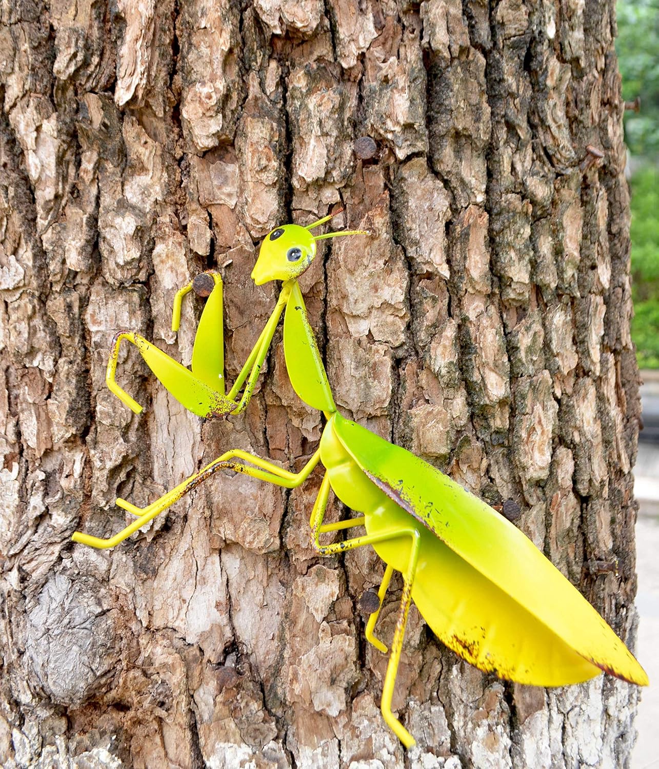 GIFTME 5 Metal Mantis Garden Yard Art Decor,Praying Mantis Outdoor Wall Decor for Garden,Patio,Tree,Fence,Lawn Ornaments Set of 2