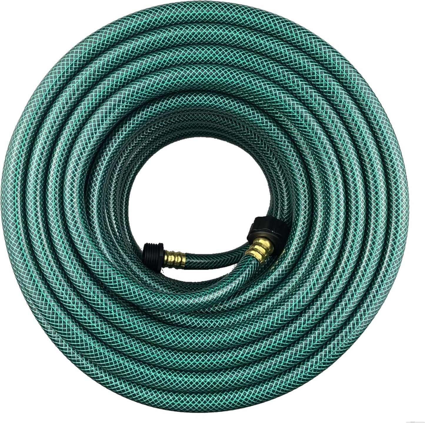 PVC Garden Hose 1/2 Inch, Flexible Water Hose with Male and Female Fittings, No Leaking, Heavy Duty, for Household, Outdoors, Lawns, Patio (100 FT, Green, Plastic Fittings)