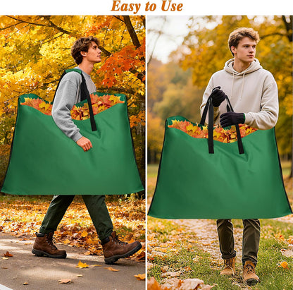 Leaf Bag for Collecting Leaves, 600D Oxford Cloth Collapsible Reusable Garden Yard Waste Tarp Container with Padded Handle 2 in 1 Leaf Collector Storage Bags Heavy Duty Leaf Tarp, 48" x 72"