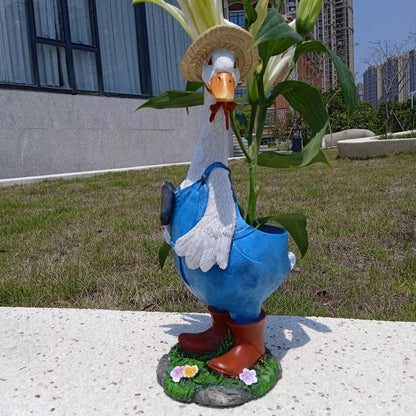 Couple Duck Garden Statue Duck Succulent Plant Flowerpot Goose Flowerpot Indoor and Outdoor Art Decoration Courtyard Terrace Balcony Living Room Office Decoration Festival Gifts