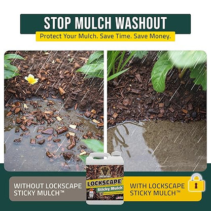 Lockscape Sticky Rock or Sticky Mulch Glue for Landscaping with Sprayer 1 Gallon, Max Rock Glue for Landscape & PetraTools HD101 Bundle, Lockdown Gravel or Mulch for Landscaping Hold (Mulches)