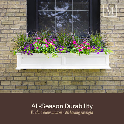 Mayne Fairview 36in Self-Watering Rectangular Window Box Planter, Black