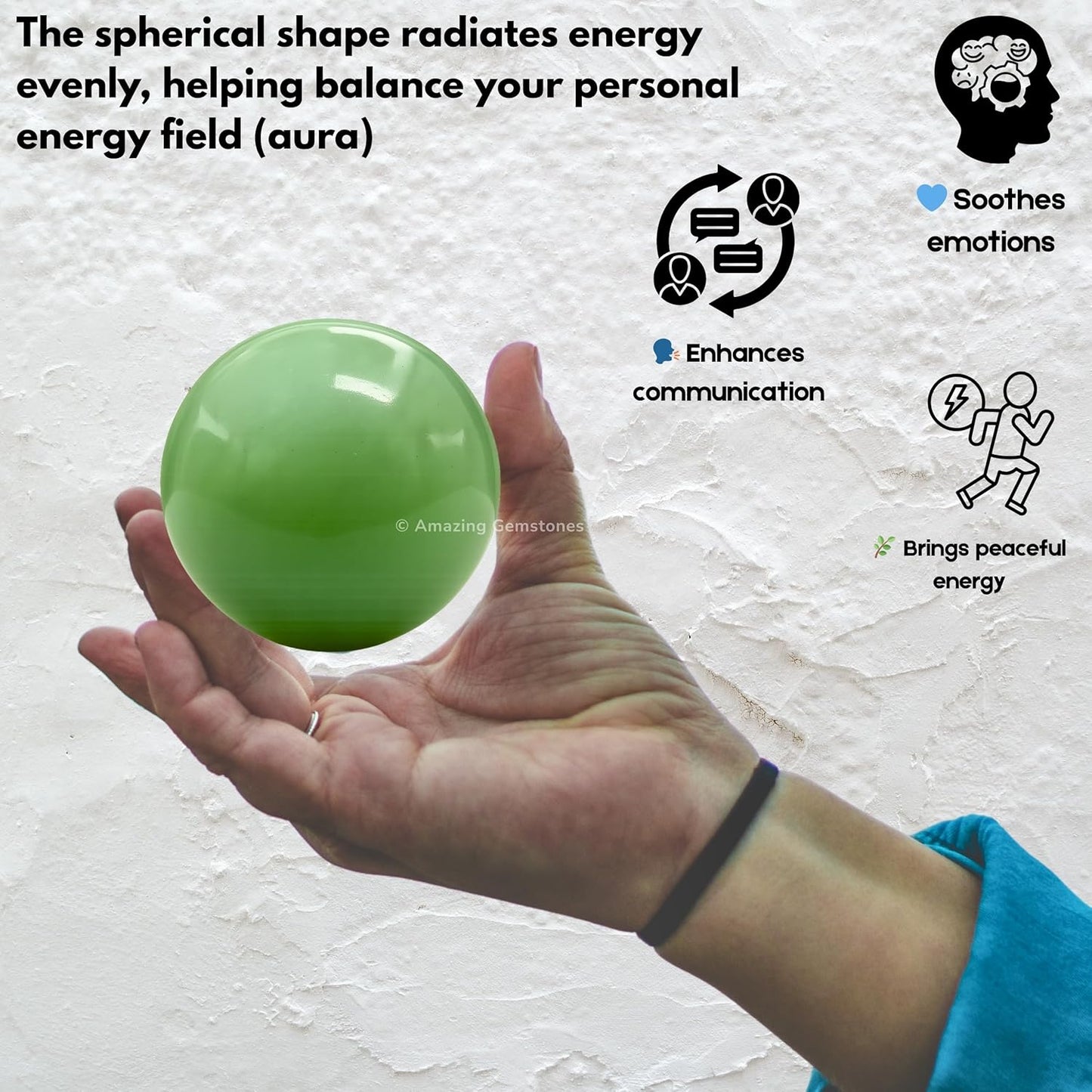 Amazing Gemstone Green Aventurine Crystal Ball with Stand - 2 Inches Crystal Sphere Meditation Balls for Witchcraft and Decorative Balls