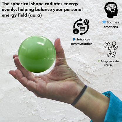 Amazing Gemstone Green Aventurine Crystal Ball with Stand - 2 Inches Crystal Sphere Meditation Balls for Witchcraft and Decorative Balls