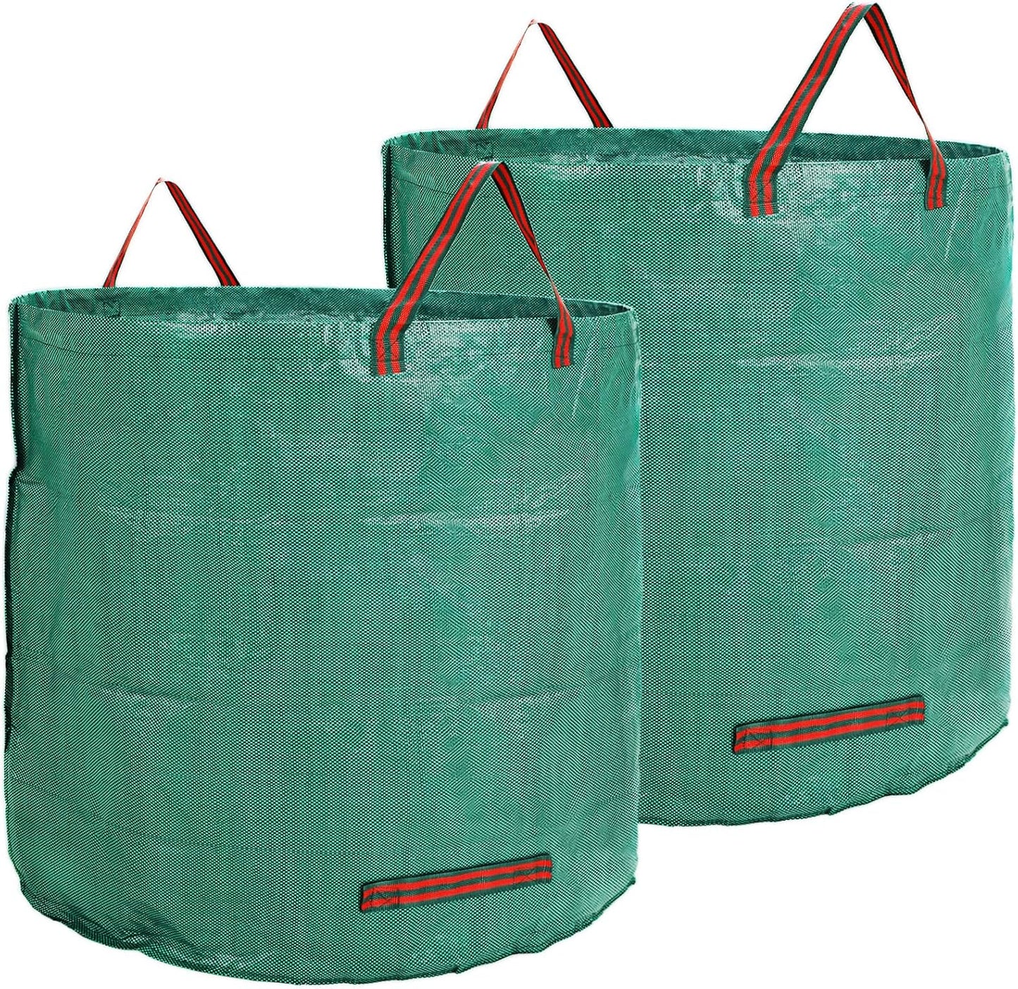 2 PCS 106 Gallon Reusable Lawn and Leaf Bags with 4 Handles, Lawn Pool Garden Heavy Duty Yard Waste Bags for Leaves, Trash, Yard Waste (Green)