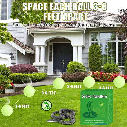 36 Pack Snake Repellent for Yard, Powerful Outdoor & Indoor Lizard be Gone for Garden Lawn, Natural Lizard Repellent for Outdoor Camping Fishing, Effective Repels Snakes Lizard Pets Safe Balls Green