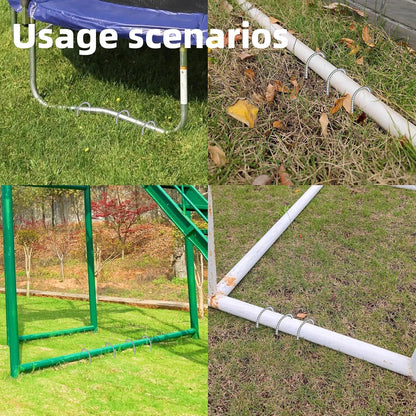 11 Pack Ground Garden Rebar Stakes Rebar 12 Inch Anti-Rust Galvanized Steel U Shape Hook Heavy Duty Ground Anchors for Tents, Position Kits,Fences, and Trampolines Landscape Fabric