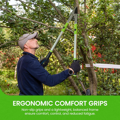 Garden Guru Extendable Anvil Lopper Tree Trimmer with Compound Action, Chops Thick Branches with Ease, 28-40”, Non-Stick High Carbon Steel Blade, Heavy Duty Branch Cutter, 2 Inch Clean Cut Capacity, 4