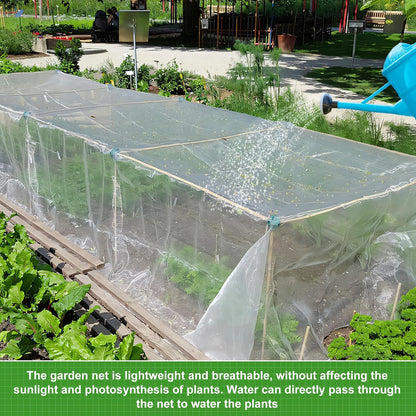 JEYODA Garden Netting Plant Covers Net Ultra Fine Mesh Pest Barrier Net Tree Vegetable Mesh Protection Netting Greenhouse Row Nets (10 * 50ft(3 * 15m))