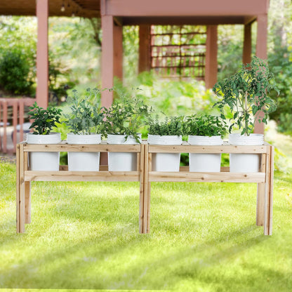 Greenes Fence Six Bucket Elevated Cedar Wood Garden Frame, 84 in. x 16 in. x 30 in. - Made in USA with North American Cedar