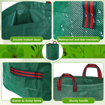Reusable Yard Waste Bags, 72 Gallons Leaf Bags with Reinforced Handles,Heavy Duty Garden Waste Bag,Collapsible Trash Bag for Lawn Debris Leaves Grass Clippings(3 Packs)