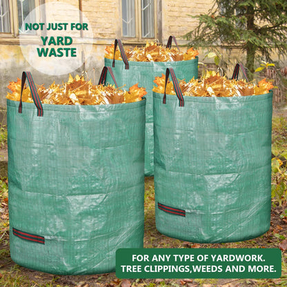 3 Pack 72 Gallon Reusable Yard Waste Bags Heavy Duty Lawn and Leaf Bags Yard Waste Container Garden Grass Bags
