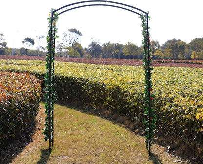 Steel Garden Arch, 7'2" High x 4'7" Wide, Garden Arbor for Various Climbing Plant, Outdoor Garden Lawn Backyard