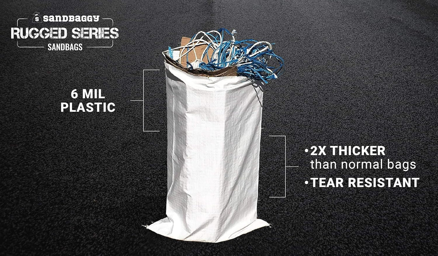 Sandbaggy Large Sandbags - Size: 25" x 40" - Thick Heavy Duty Contractor Bags, Heavy Duty Garbage Bags, Dumpster Bag, Construction Trash Bags, 6 mil (1000 Bags)