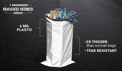 Sandbaggy Large Sandbags - Size: 31" x 45" - Thick Heavy Duty Contractor Bags, Heavy Duty Garbage Bags, Dumpster Bag, Construction Trash Bags, Contractor Bags 6 mil (50)