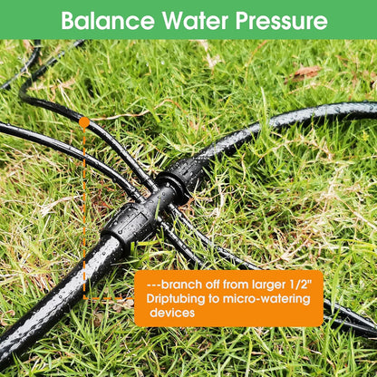 50FT 1/4 inch Drip Irrigation Tubing Distribution Hose Tube for Garden Irrigation System