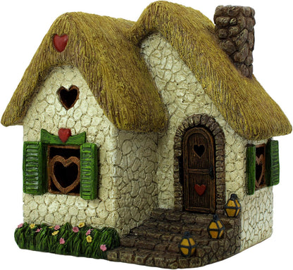PRETMANNS Fairy Garden House for Outside – Sturdy Building 7” High with Door That Opens – Adorable Miniature Garden Accessories Supplies