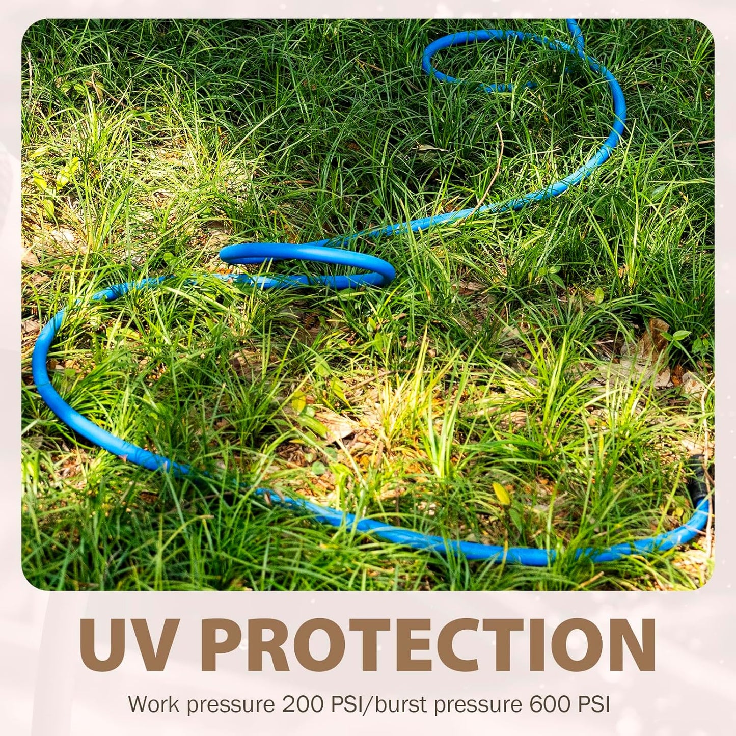 5/8" Hot/Cold Water Hose 5ft, -50℉ To 190℉ Heavy Duty,Flexible,Burst 600 Psi 3/4" Brass Fittings with Swivel Grip Handle for Outdoor,Yard, Farm, Blue