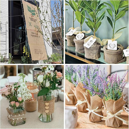 Svepndic 40in x 19ft Multipurpose Natural Burlap Fabrics Tree Wraps Rolls Tree Trunk Protectors,Gardening Burlap Rolls for Decorations, Weddings,Landscaping,Home