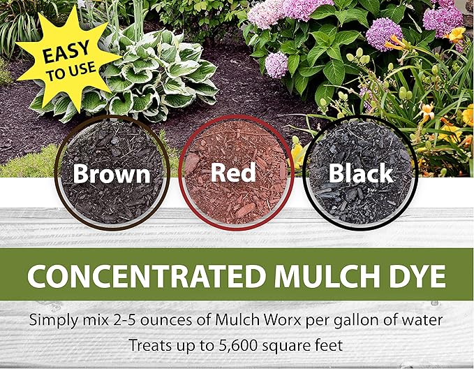 MulchWorx Black Mulch Color Concentrate - 5,600 Sq. Ft. - Pure Midnight Black Mulch Dye Spray