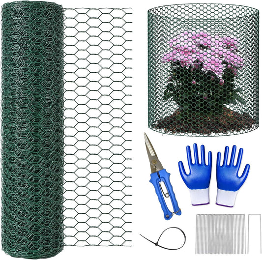 32.8Ft x 16In Plant Protectors from Animals, Metal Plant Chicken Wire Cages Covers Garden Netting for Outdoor Plants to Keeping Rabbits Squirrels Chicken Animals Out