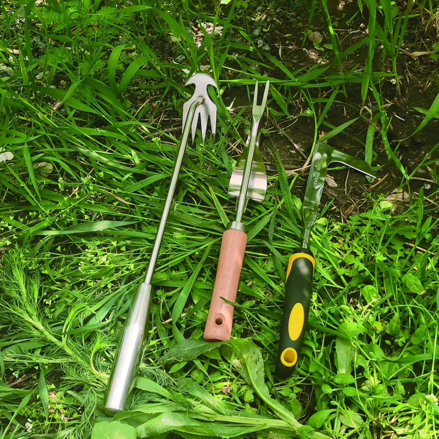 Weed Puller Tool, 3 Pack Stainless Steel Manual Hand Weeder Tool, Patio Crack Weeder, Moss Remover, Crevice Weeding Digger Tools, Uprooting Weeding Tools for Planting and Gardening
