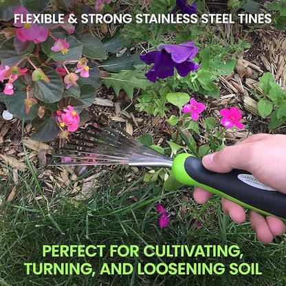 Garden Guru Stainless Steel Hand Rake Soil Tiller with Ergonomic Handle, Great for Gardening, Cultivating, Loosening Soil & Spreading Mulch, Raking Flower Beds - 1 Case (50 Pcs)