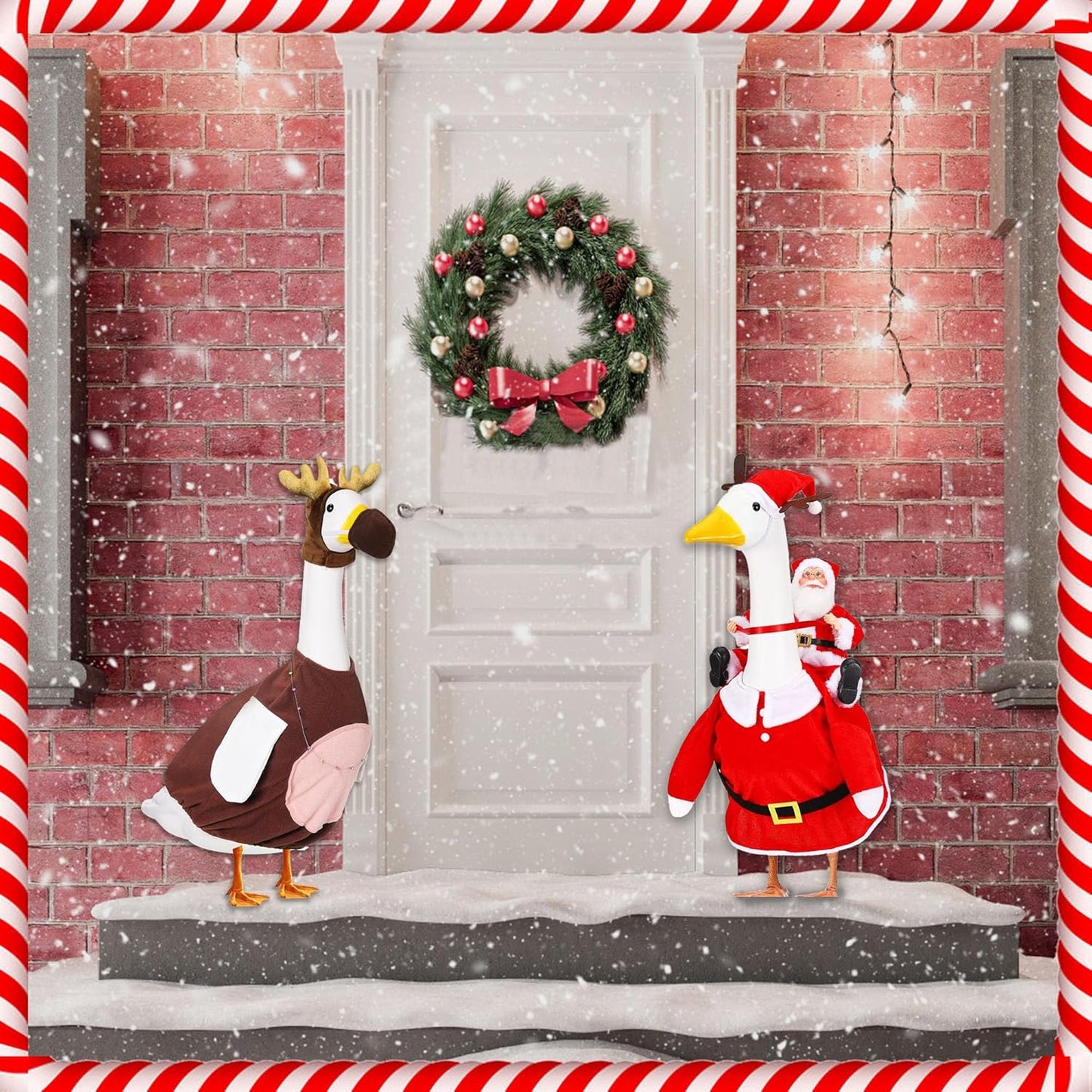 Porch Goose Christmas Outfits Clothes for 23 Inch Porch Goose Costume for Yard Lawn Outdoor Garden Patio Statue