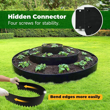 Steel Garden Edging with Top Bending Protection Metal Lanscape Edging Steel Lawn Edging 40 inch Strips, 8 inch Depth 180 Degree Bend for Garden,Lawn,Backyard, 6 Pack (8 inch-180 Degree Bend, Black)