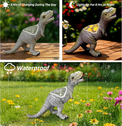 Dinosaur Garden Statue Outdoor Decoration - Weather Resistant Resin Dinosaur Sculpture, Hand-Painted Retro Design, Perfect for courtyards, porches, Fish Tanks