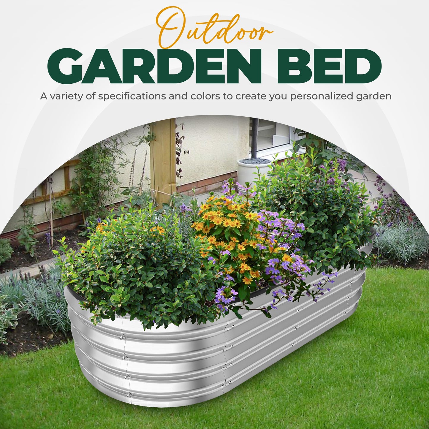 Utopia Home Galvanized Raised Garden Bed Kit 4x2x1ft, Planter Box Raised Garden Beds Outdoor, Easy