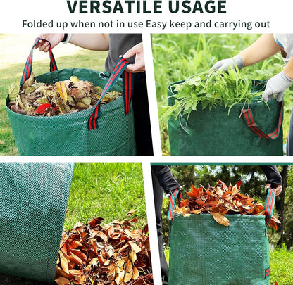 2 Pack Yard Waste Bags 53 Gallon Lawn and Leaf Bags, Reusable Heavy Duty Garden Bags for Collecting Leaves, Waste Container for Clean Up Outdoor Debris Leaves Grass Clippings