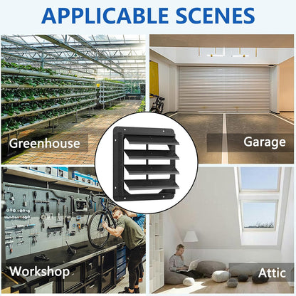 16 Inch Aluminum Automatic Shutter Louver Vent (No Fan Blades and Motor) for Home Attics, Workshops, Barn, Greenhouse