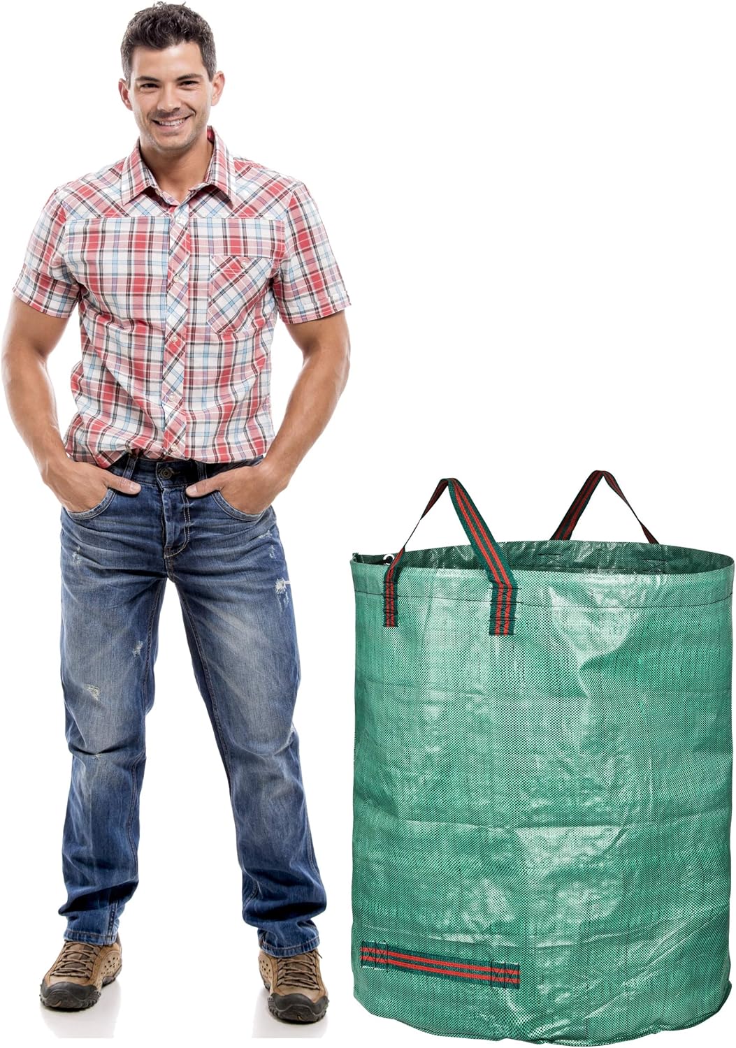 GardenMate 3-Pack 80 Gallons Reusable Garden Waste Bags (H33, D26 inches) - Yard Waste Bags