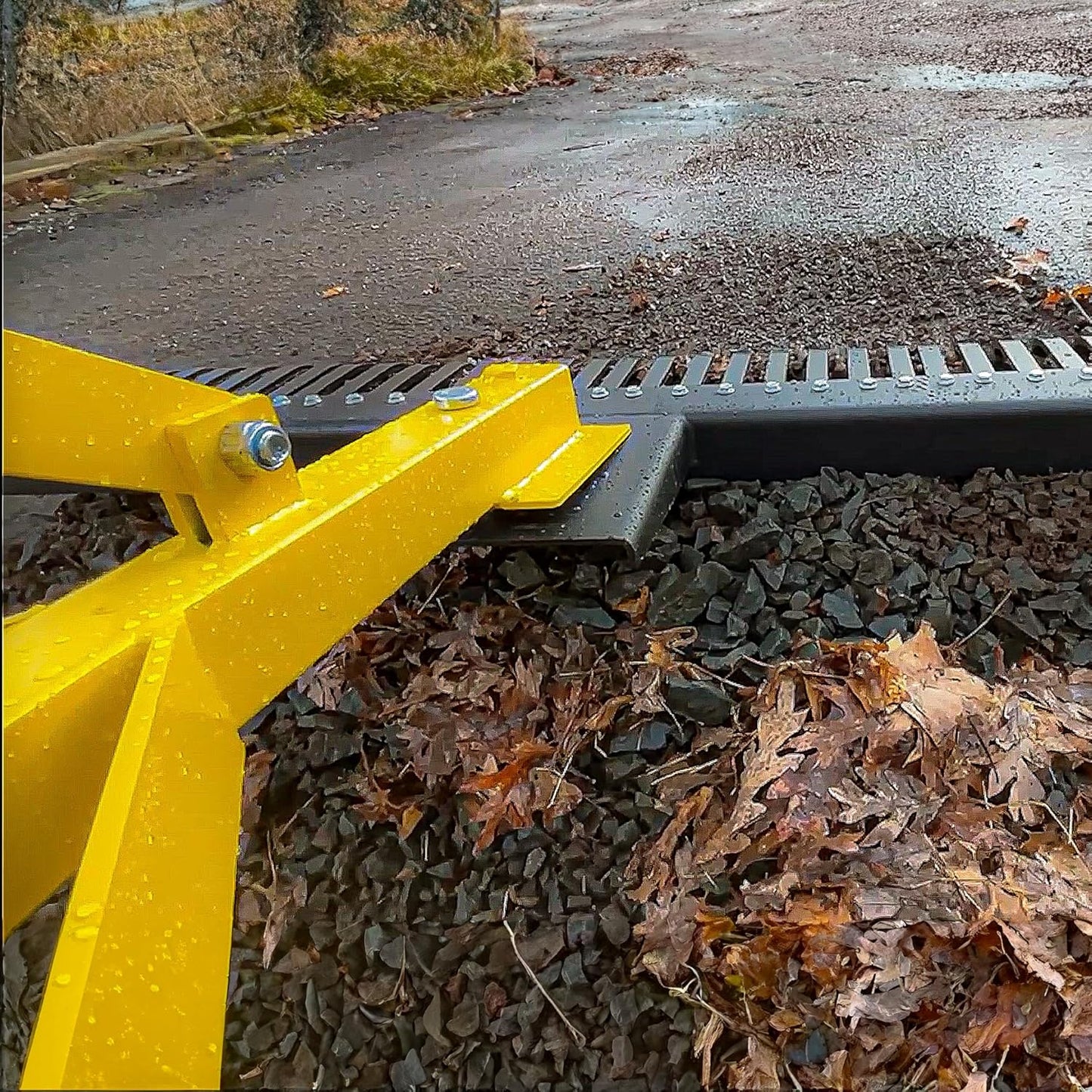 YINTATECH 3 Point Rock Rake, Landscape 3 Point Rake for Tractor, 60", Black & Yellow
