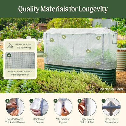 Vego garden Frost Greenhouse Cover System for 3.5' x 5.0' (6 in 1) Garden Bed(No Frame)