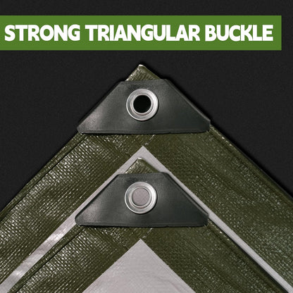 Green/Silver Heavy Duty Waterproof Tarp 10x20FT, 12mil Thick，Multifunctional tarp Whit Tear&Fade Resistant,UV Resistant,with Grommets and Reinforced Edges.