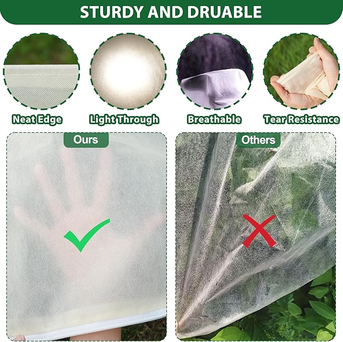 2 Packs Plant Covers Freeze Protection Jacket, 79" x 98", 2.2 oz Thick Frost Blankets for Outdoor Garden Plant Tree in Winter Cold Weather, Heavy Duty Reusable Frost Cloth Bags with Zipper Drawstring