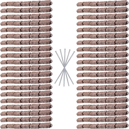 Beuta Landscape Edging | Garden Edging Border | Faux Stone Bricks for Lawn edging, Flower beds, Pathways & Yard Edging– 40 Packs | Each Section Has 6 Bricks 48"L x 4"W x 2.25"H |120 Spikes|Cobblestone