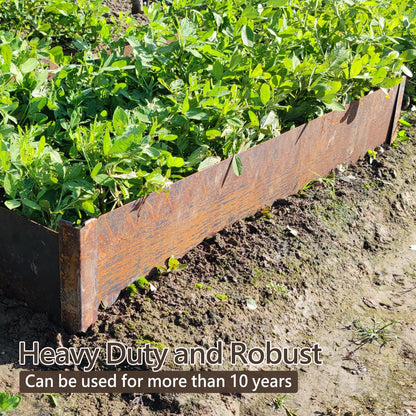 Cor-Ten Steel Landscape Edging Connector Clip with Rust Patina Finish, Pre-Rusted Cor-Ten Connector Clip, 8 in