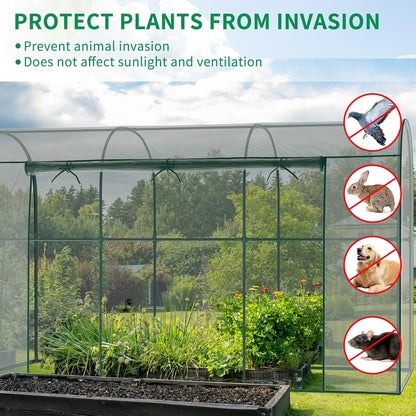 SUNYRISY Garden Plant Netting Crop Cage for Garden Raised Bed, 9.8 x 3.3 x 6 Ft Plant Cover Cage Protectors from Animal for Outdoor Plants with Frame and Zippered Door