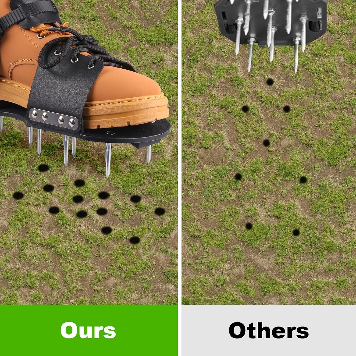 Aerator Shoes, Lawn Aerator Shoes for Grass with Hook and Adaptable Straps Heavy Duty Soil Aerator Lawn Spike Shoes for Aerating Garden Grass Yard Patio