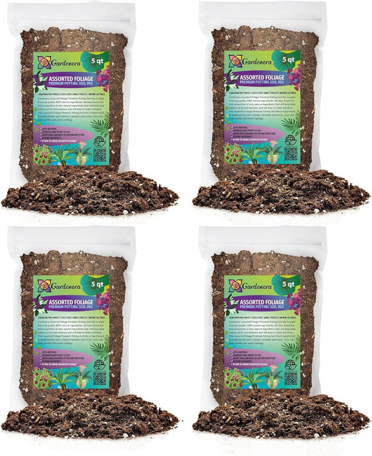 Gardenera Assorted Foliage Potting Mix - High-Performance Formula for Robust Growth and Beautiful Greenery - 20 Quart