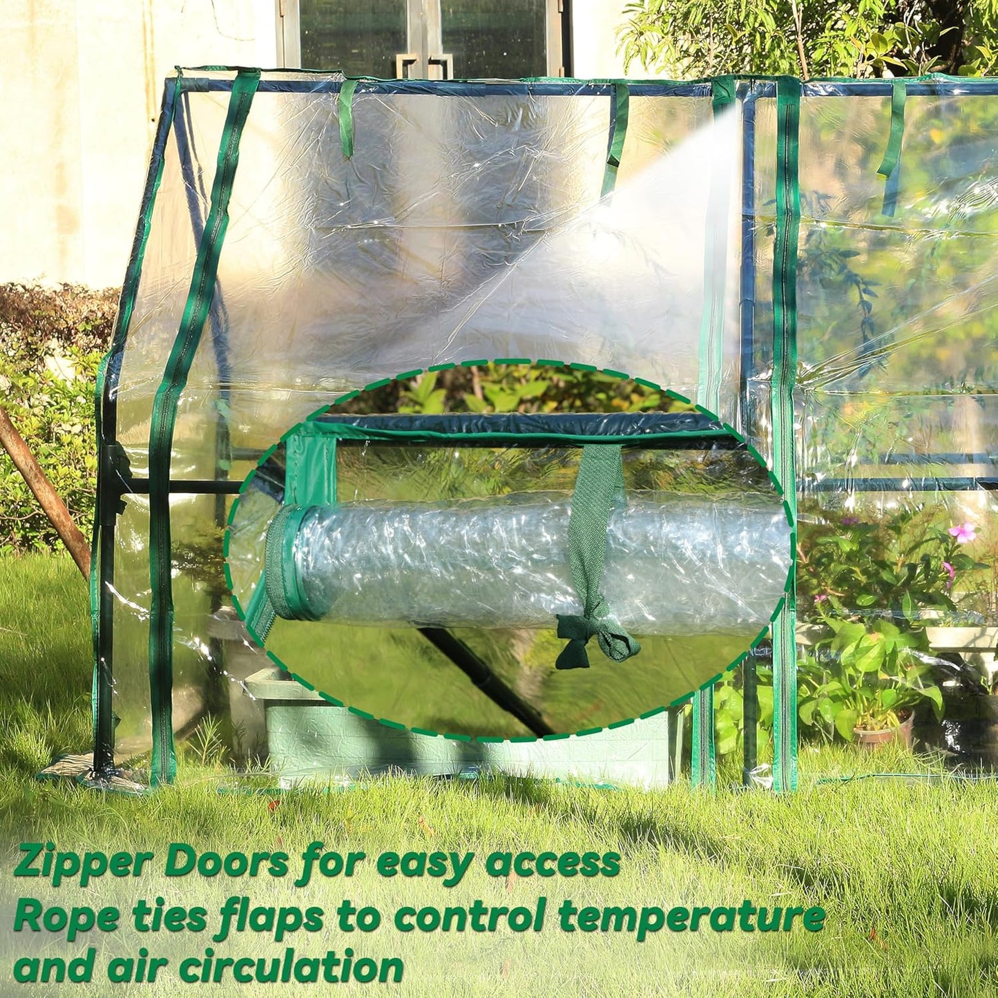 Gardzen Mini Greenhouse, Portable Cold Frame Green House Indoor Outdoor, Small Greenhouse for Seed Starting & Plant Protection, 71.7"(L) x36.2(W) x42.5(H)