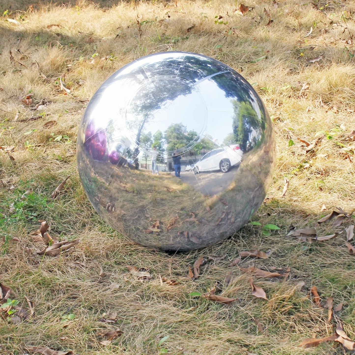 Big Shiny Balls Giant Inflatable Mirror Balls for Events & Decor - Party, Advertising, Shows, Stage Decoration - Hanging & Standing-Various Sizes & Colors - Silver (3.0m/9.84ft)