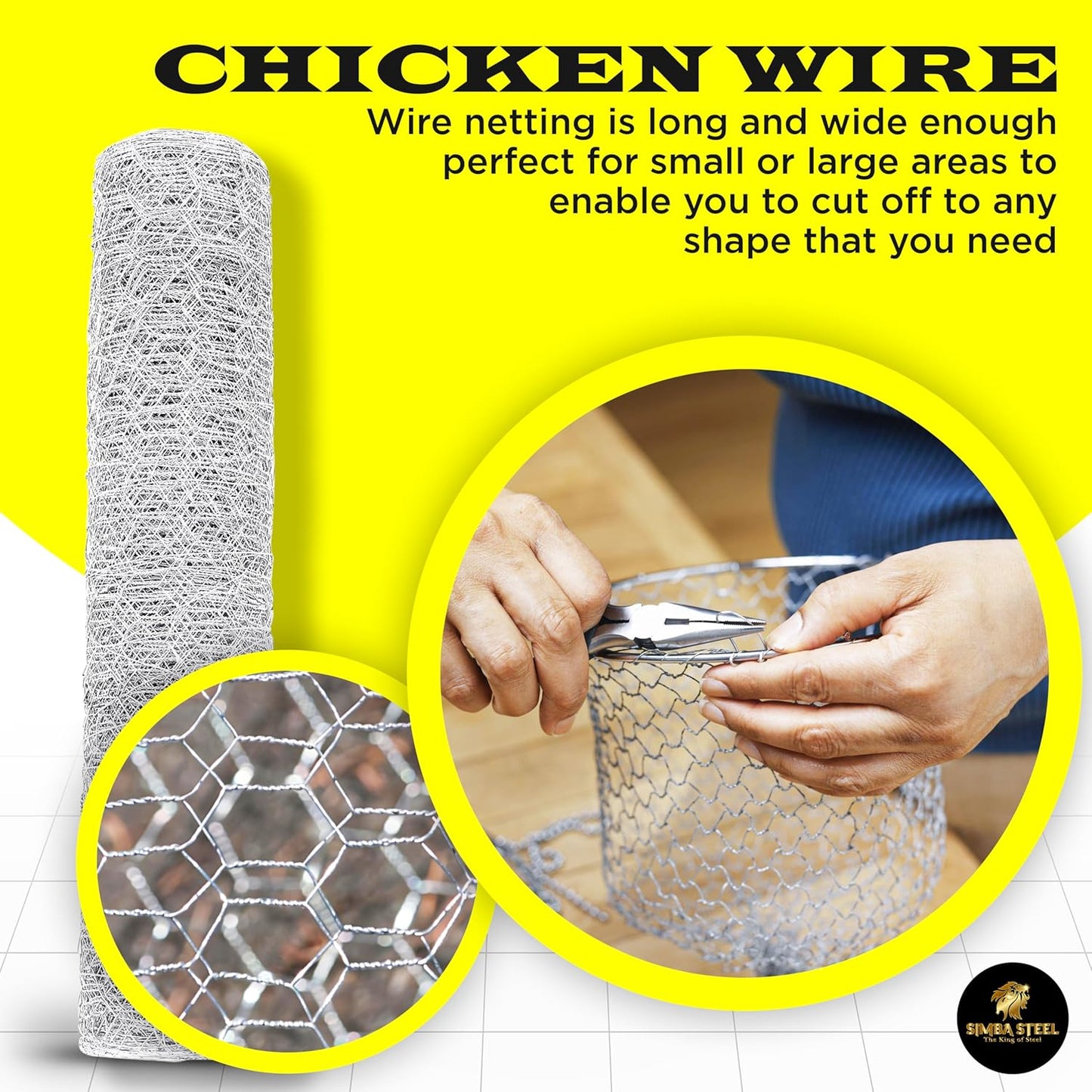 Chicken Wire 48 in x 50 FT x 2” Mesh x 20GA | Poultry Wire Netting | Hot Dipped Galvanised | Hexagonal Galvanized Mesh for Chicken Coop, Rabbit Cage, Fence Barrier