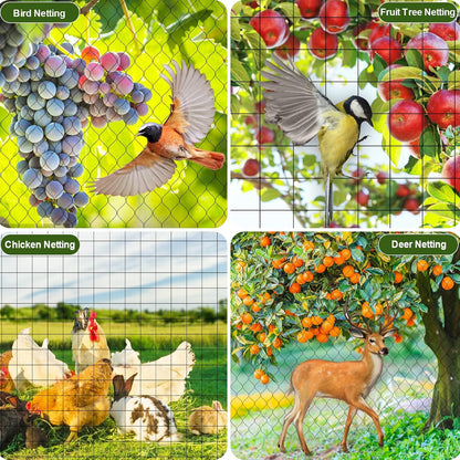 FEED GARDEN Deer Netting Deer Fence Netting, 7 x 100 Feet for Garden Protection Reusable Protective for Plants Fruit Trees Vegetables Against Birds and Other Animals