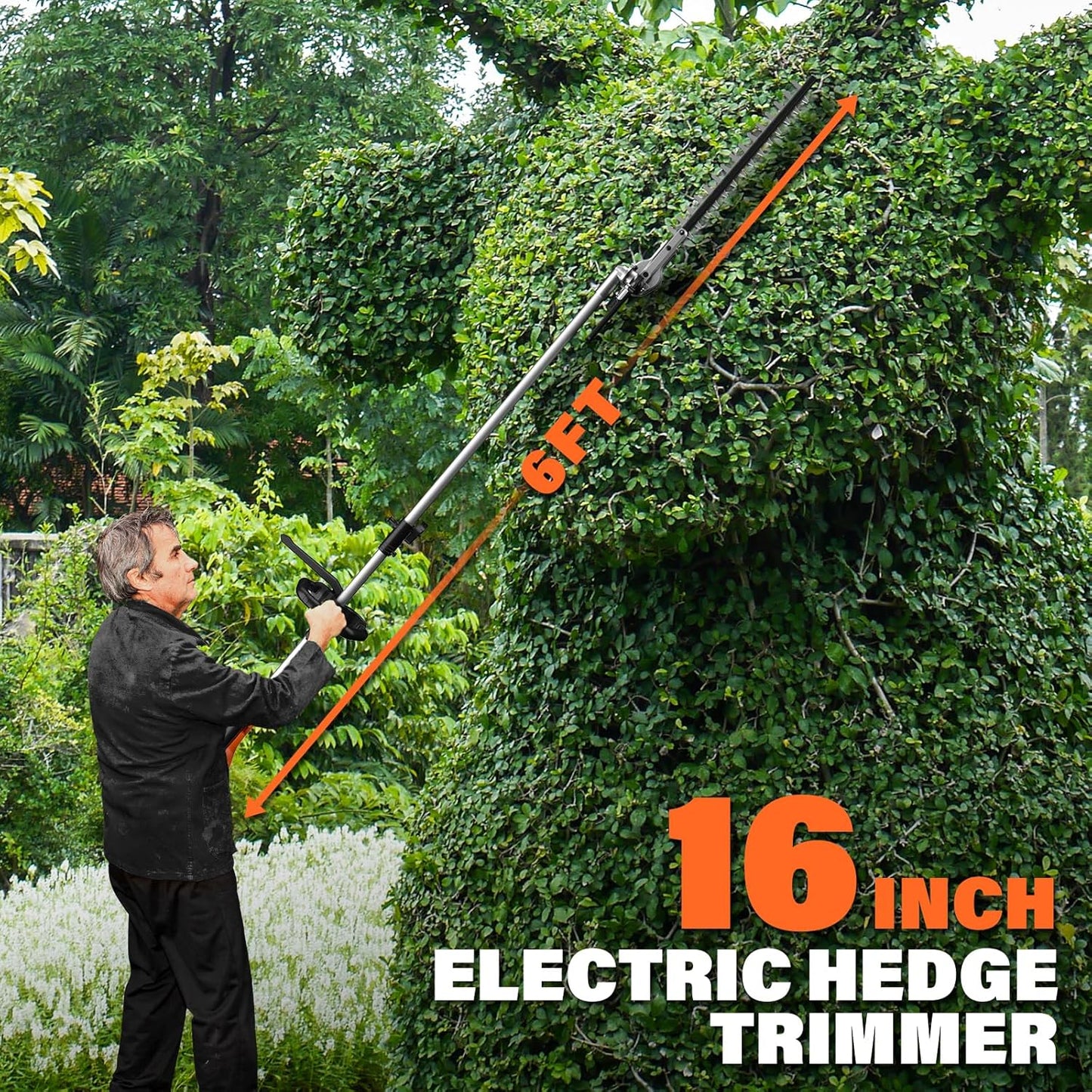 MAXLANDER 40V Weed Wacker Cordless, String Trimmer/Edger, Pole Saw, Hedge Trimmer and Brush Cutter, 4-in-1 Multi-Tool Kit with 2X20V 4.0Ah Battery and Charger