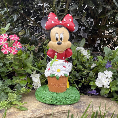Disney Minnie Mouse with Caterpillar Everyday Outdoor Garden Statue, 8 inches Tall, Officially Licensed Disney Product